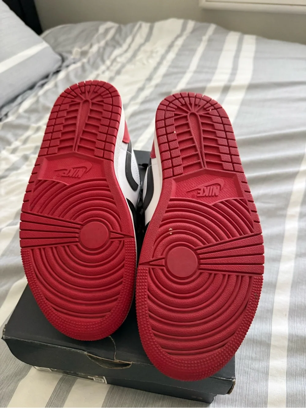 Jordan Men’s Low-Top Sneakers in Black and Red